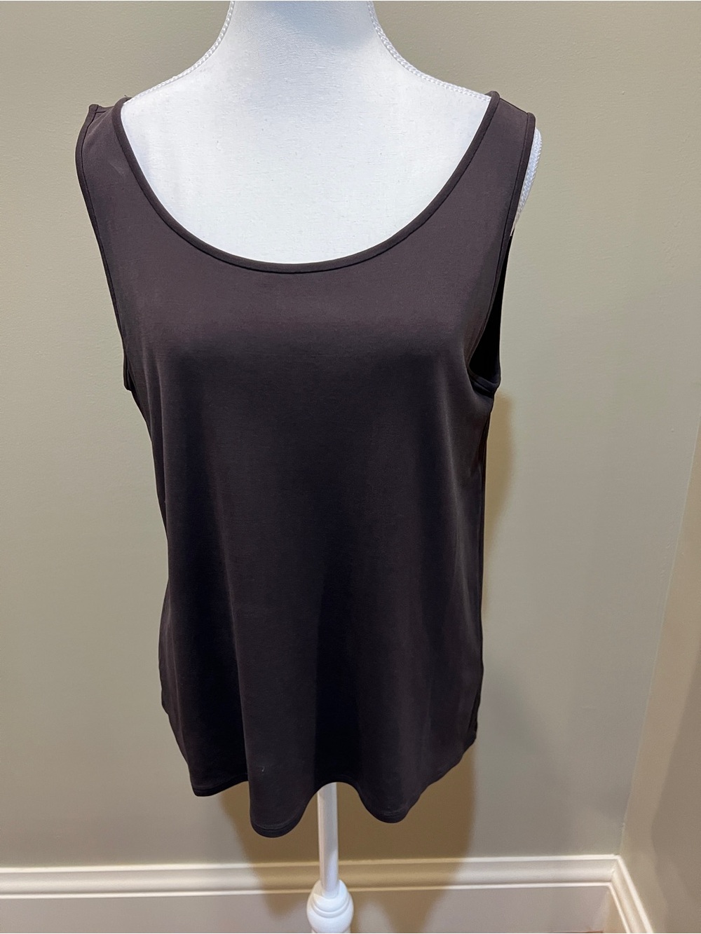 Eileen Fisher Scoop Neck Tank Top - Brown